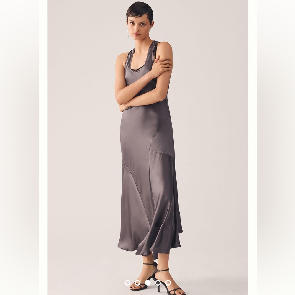 NEW Anthropologie Seamed Silk Dress - Picture 10 of 10